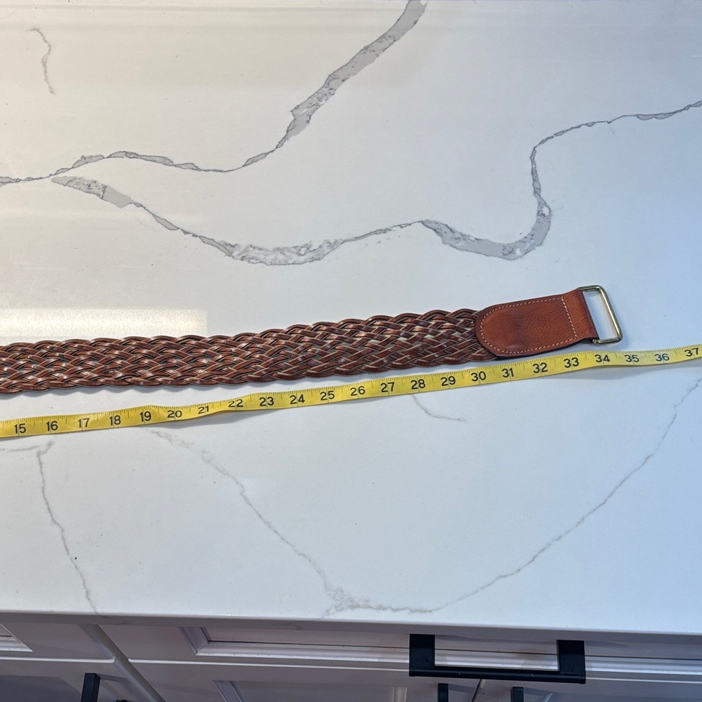 Joseph Abboud Braided Leather Belt in Brown